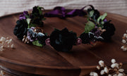 Handcrafted Halloween Bat Flower Crown