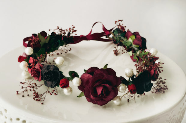 The Lilith Goddess Crown Handmade Headband Illuminating Darkness The Pearled Rose Gothic Wedding Bridal Troubled Teen Industry Art Pearls Queen