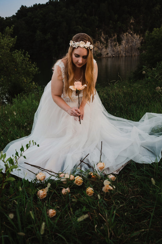 Handcrafted Magnolia Pearl Flower Crown