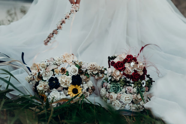 Handcrafted Magnolia Pearl Flower Crown